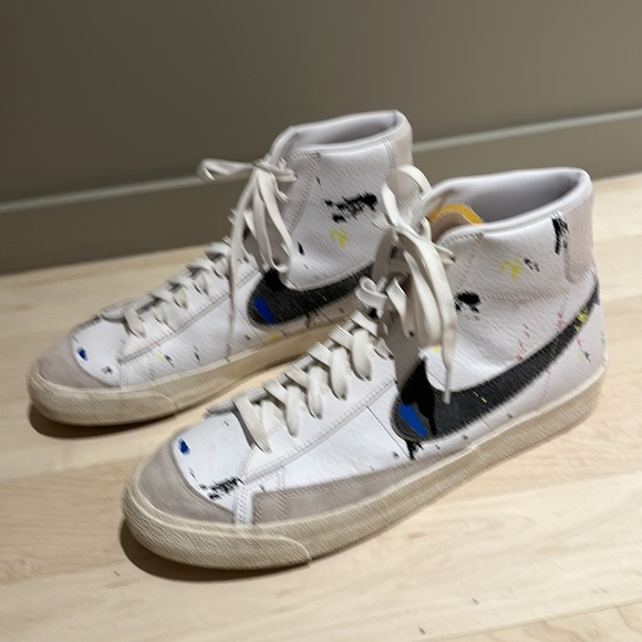 NIKE Men’s Splatter Paint Blazer High Tops Size 12 - Picture 3 of 7